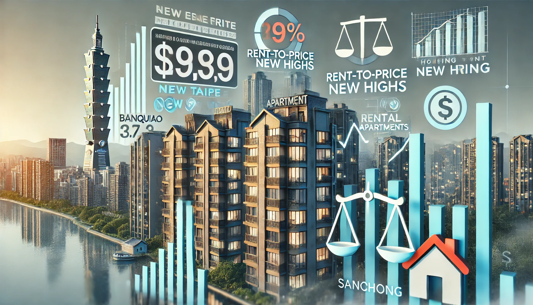 新北市房價飆升，房價租金比創新高：租房成為更聰明的選擇？解析板橋、三重等區域的購房風險與租賃優勢