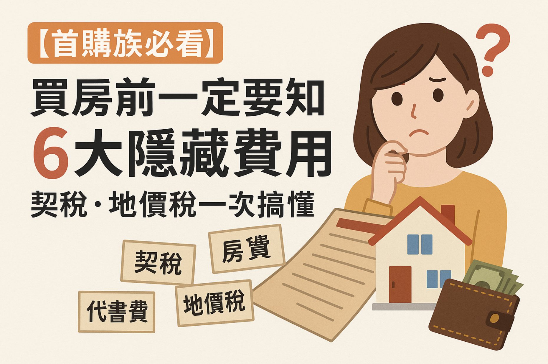 買房前一定要知道的6種隱藏開銷！從契稅到地價稅，掌握首購族買房流程中的關鍵費用